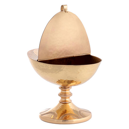 Censer and boat in polished  golden brass 6