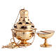 Censer and boat in polished  golden brass s1