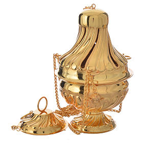 Turiboli e navette: Turibolo e navetta dorato argentato