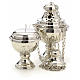 Censer and boat in silver plated brass hand chiseled s4