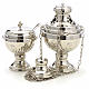 Censer and boat in silver plated brass hand chiseled s1