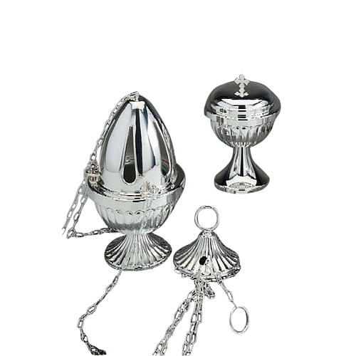 Holyart Weihrauchschiffchen Versilbert - 12cm Mit Löffelchen