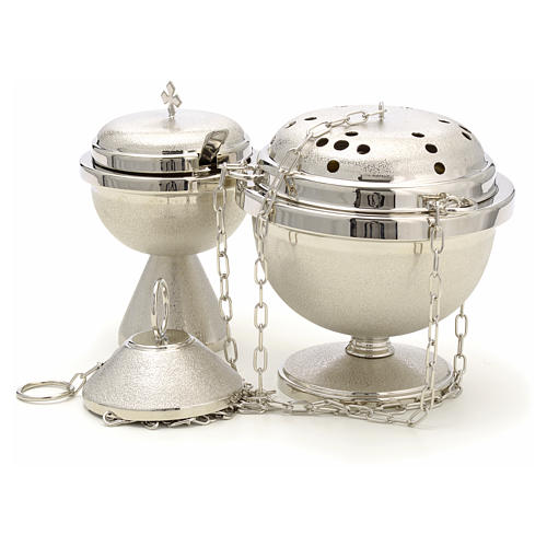 Censer and boat in nickel plated brass 2