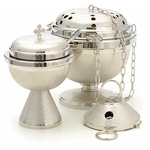 Censer and boat in nickel plated brass 4