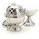 Censer and boat in nickel plated brass and hammered s3