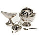 Censer and boat in nickel plated brass smooth s1