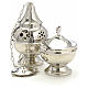 Censer and boat in gold or silver plated brass smooth s2