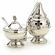 Censer and boat in gold or silver plated brass smooth s3
