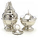 Censer and boat in gold or silver plated brass smooth s1
