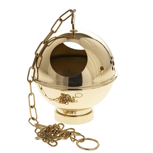 Censer and boat in gold or nickel plated brass 4