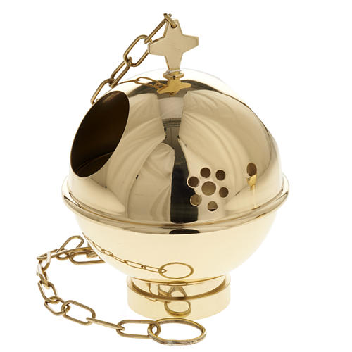 Censer and boat in gold or nickel plated brass 5