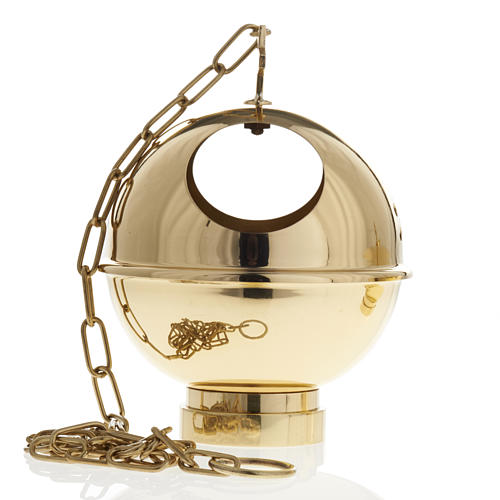 Censer and boat in gold or nickel plated brass 9