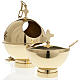 Censer and boat in gold or nickel plated brass s1