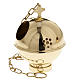 Censer and boat in gold or nickel plated brass s5
