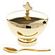 Censer and boat in gold or nickel plated brass s8