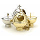 Censer and boat in gold or nickel plated brass s12