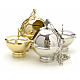 Censer and boat in gold or nickel plated brass s13