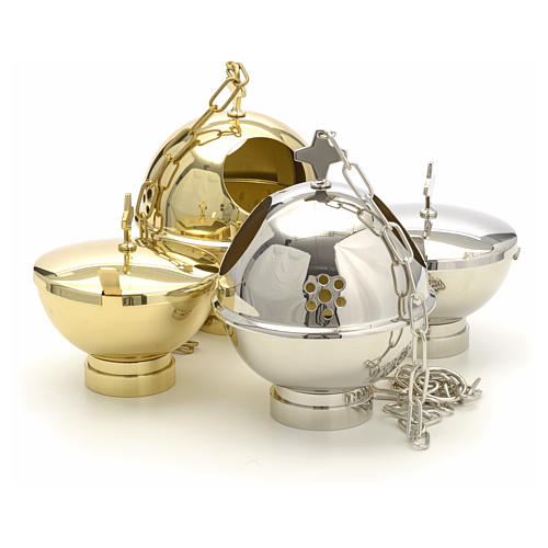 Censer and boat in gold or nickel plated brass 13