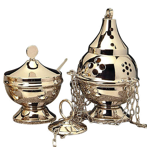 Thurible and boat in nickel plated brass 1