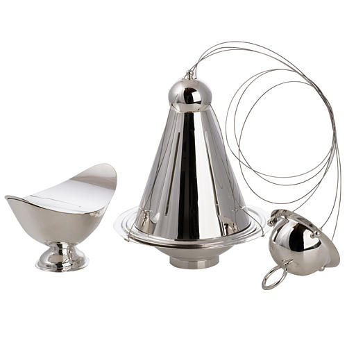 Cone shaped thurible and boat with steel chains 2