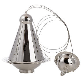 Cone shaped thurible and boat with steel chains s5