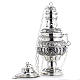 Thurible and oval boat in silver plated chiselled cast brass s7