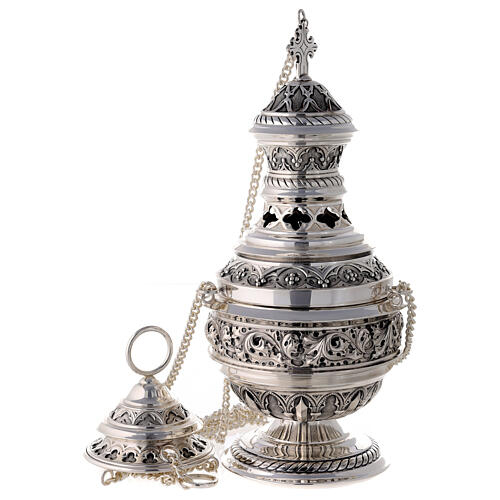 Thurible and boat, Gothic style by Molina in perforated filigree 2