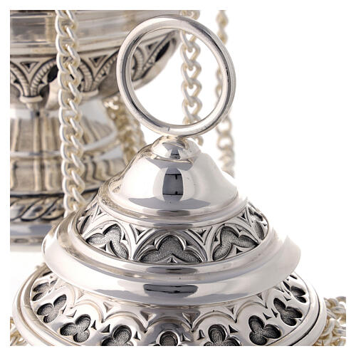 Thurible and boat, Gothic style by Molina in perforated filigree 11