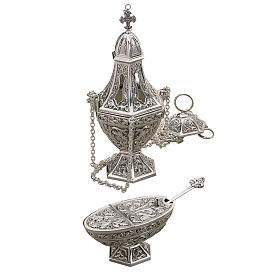 Thurible and boat by Molina, silver brass