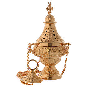 Thurible and boat by Molina, golden brass