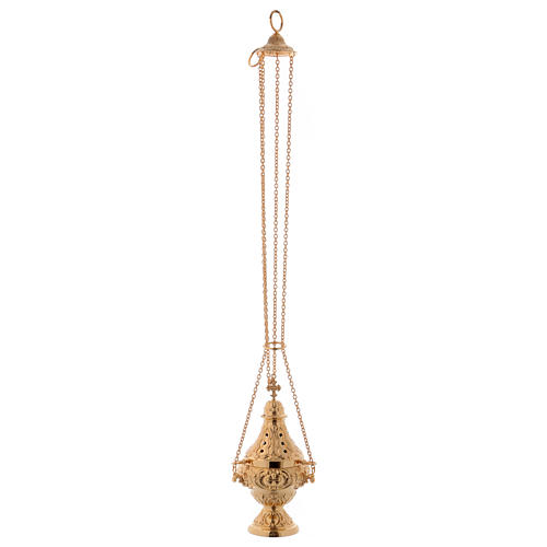 Thurible and boat by Molina, golden brass 4
