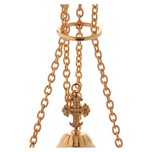 Thurible and boat by Molina, golden brass 12
