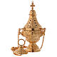 Thurible and boat by Molina, golden brass s2