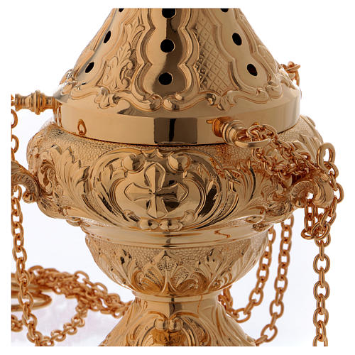 Thurible and boat by Molina, golden brass 5