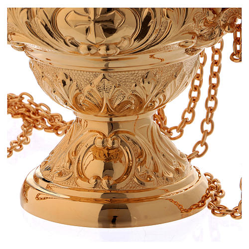 Thurible and boat by Molina, golden brass 7