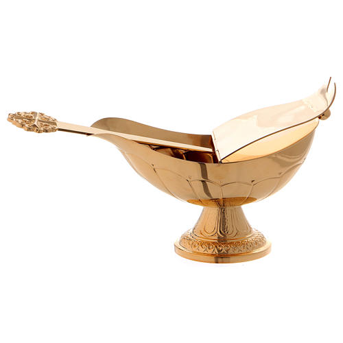 Thurible and boat by Molina, golden brass 8