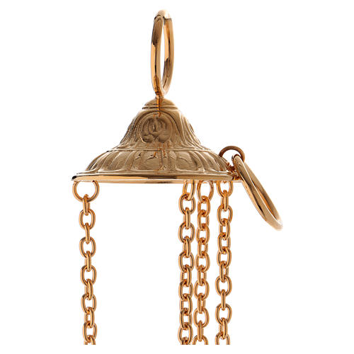 Thurible and boat by Molina, golden brass 13