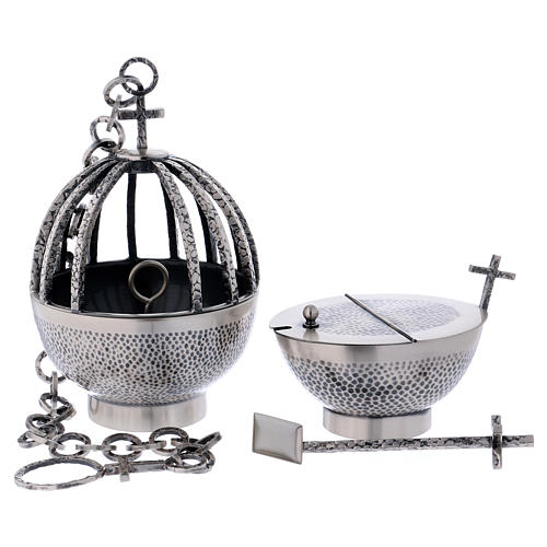 Thurible and boat by Molina, hand hammered 1