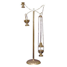 Weihrauchfässer, Weihrauchschiffchen: Haken für Weihrauchfass aus Messing 118cm