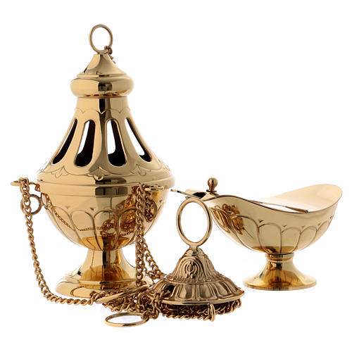 Molina thurible and boat in brass 1
