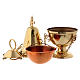 Molina thurible and boat set in brass s6