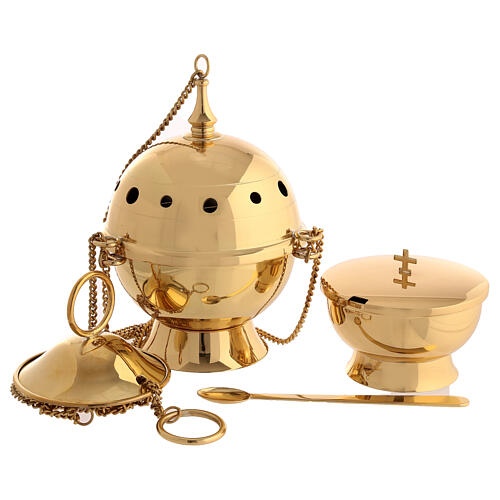 Molina thurible and boat set in brass 1