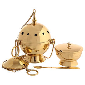 Molina thurible and boat set in brass