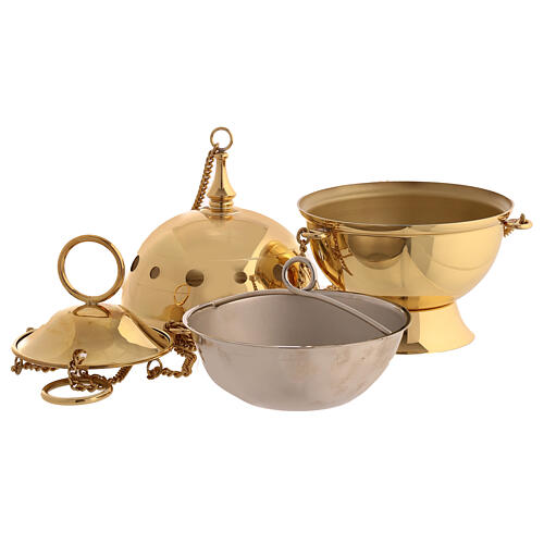 Molina thurible and boat set in brass 4