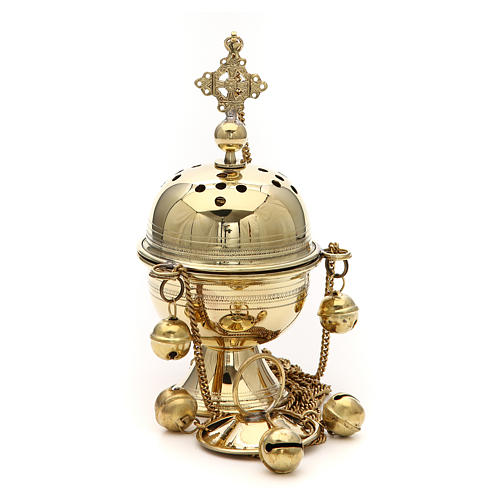 Censer in brass hand-made Bethlehem monks 20cm 2