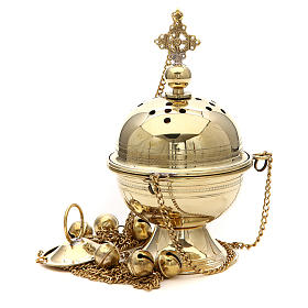 Weihrauchfässer, Weihrauchschiffchen: Weihrauchfass aus Messing 23cm Bethleem