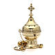 Censer in brass handcrafted Bethlehem monks 26cm s1