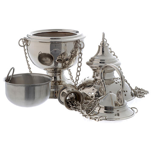 Thurible and boat in smooth polished silver-plated brass 4