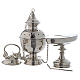 Thurible and boat in smooth polished silver-plated brass s1