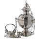 Thurible and boat in smooth polished silver-plated brass s2
